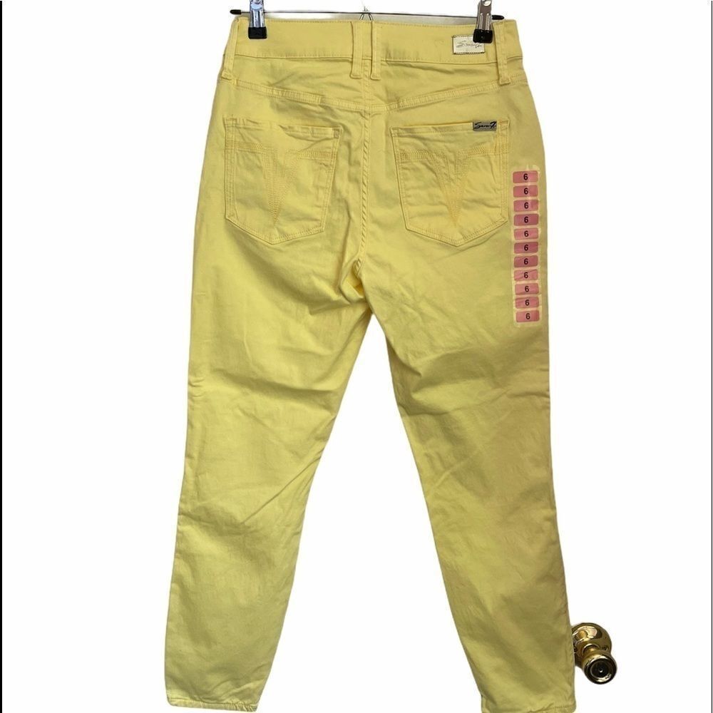 3/$25 SEVEN7 High Rise Skinny Crop Yellow Jean.Size 6 - Picture 2 of 8